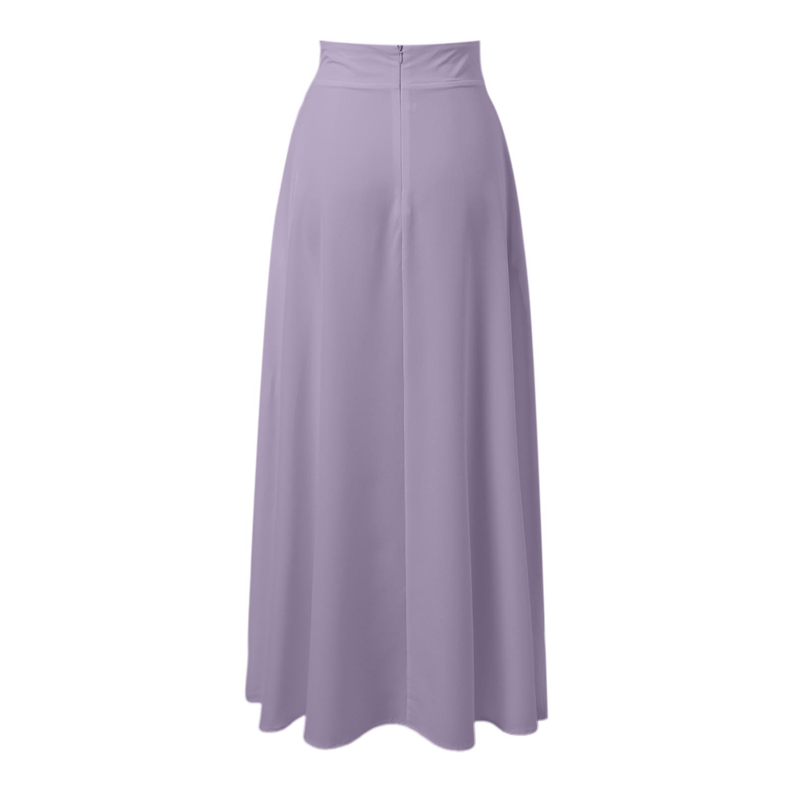 thumbnail image 4 of Falda midi recta lisa para mujer: falda básica informal para uso diario, primavera/verano/otoño, 4 of 5